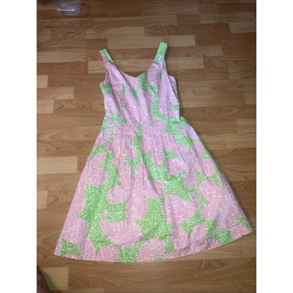 Lilly Pulitzer Lexington Limeade Fit & Flare Lined Mini Dress iss 0 Preppy
